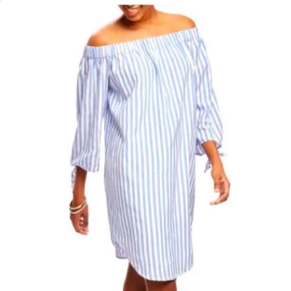 Women’s Old Navy striped off the shoulder summer dress - NEW - Size XXL 💙 - Picture 1 of 4